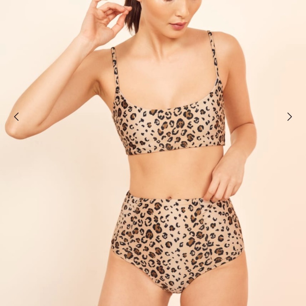 Reformation Leopard Print Bikini Bottom